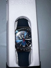 Swatch I Nuevo Cronógrafo Unisex Reloj Vestido Acero Inoxidable Azul Cuarzo