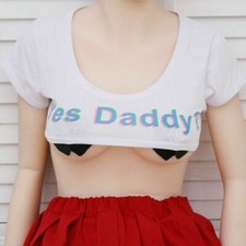 Damen Gekürzt T-Shirt Bauchfreies Top Kurzärmlig Niedrig Hals Sexy Clubwear Mode