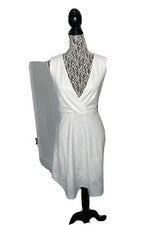 Nuevo vestido para mujer Glory Sunshine blanco ajustado y acampanado talla 2XL bolsillo sin mangas