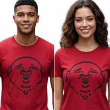 $89 TRUE RELIGION Rojo ORIGINAL BUDDHA FACE Camiseta Gráfica de Diseñador Manga Corta