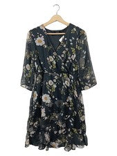 Vestido de verano Vero Moda estampado floral midi casual mujer negro 34 XS