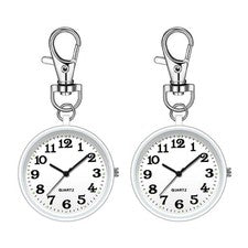2 piezas Relojes de enfermería para mujer Reloj de cuarzo con hebilla de llave colgante Digital7604