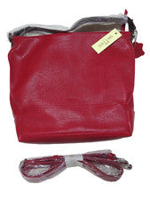 Bolso de Mano Hobo Bandolera de Hombro Matties para Mujer Mediano en Cuero Rojo