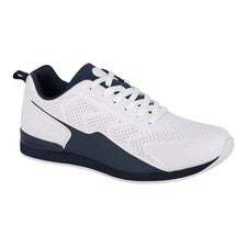 Zapatos de boliche con cordones Dek para hombre blancos azul marino suela de EVA forro textil tallas 6-12