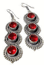 PENDIENTES MOZAMBIQUE G R A N T PIEDRAS PRECIOSAS PLATA DE LEY 925 HECHOS A MANO.