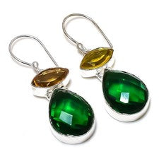 Pendiente de joyería de plata esterlina 925 con piedras preciosas de...