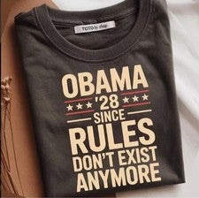 Camiseta Obama 2028 Since Rules Don Exist Anymore, camiseta humor político