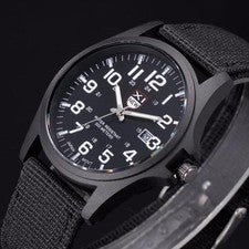 Montre Militaire Quartz Homme Sport Bracelet Tissu Date Automatique ----