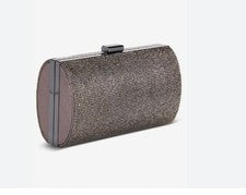INC Ranndi Embellecido Cristal Mujer Clutch Minaudiere Bolso de Noche -Gunmetal