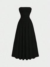 Elegante Vestido Midi Sin Mangas para Mujer en Negro