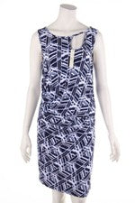 TART Kleid Print Cut-outs M dunkelblau weiß NEU