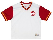 Camiseta Mitchell & Ness Auténtica NBA Moda Malla Atlanta Hawks Para Hombre Cuello en V Nueva