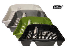 Estante grande de plástico para cubiertos fregadero de cocina utensilio portavasos de drenaje