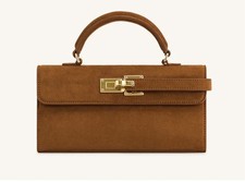 Nuevo bolso para mujer JW Pei con etiquetas Keyla imitación gamuza asa superior marrón nuevo con etiquetas