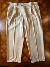 Pantalones chinos informales plisados beige Greg Norman Stone para hombre 42 x 28 nuevos sin etiquetas