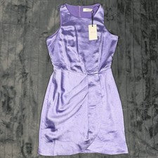 Mini Vestido Greylin Mona Satinado Púrpura Sin Mangas Falda Tulipán G2310D5662 Para Mujer S