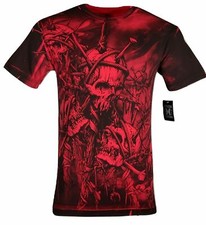 Camiseta para hombre Xtreme Couture Affliction HEADHUNTER roja tatuaje motociclista S-5XL