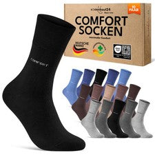 Calcetines Comfort Diabéticos Sin Goma Hombre Mujer Algodón Sin Costuras 10-30 Pares