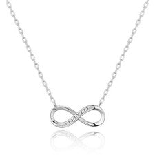 Collar colgante infinito enchapado en plata creado con cristales Zircondia®