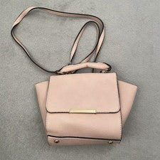 Bolso Bandolera Cato Para Mujer Madera Pálida Rosa Estructurado Dorado Herrajes Cartera Nuevo