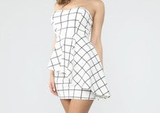 Vestido para mujer Fashion Nova grande marfil negro estampado ala oeste tubo nuevo con etiquetas