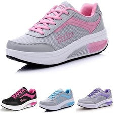 MUJERES DAMAS ZAPATILLAS PARA CORRER ZAPATILLAS DEPORTIVAS TEJIDAS CON CORDONES CÓMODOS ZAPATOS DE GIMNASIO TALLA