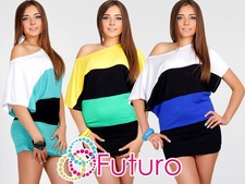 Elegante 3 Colores Mujer Túnica Barco Cuello Kimono Vestido Prenda para el torso Largo Talla 8-12 5030
