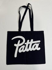 Bolso de Hombro Grande Patta Azul Marino y Blanco Doble Cara Ropa de Calle 19x16