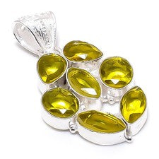 Colgante de joyería de plata esterlina 925 hecho a mano de piedras...