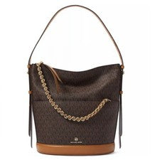 Nuevo Bolso de Hombro Michael Kors Para Mujer Reese Signature Lona Grande Marrón/Bellota
