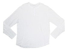 Camisa para hombre Monrow color liso manga larga Henley XL NUEVA CON ETIQUETAS blanca