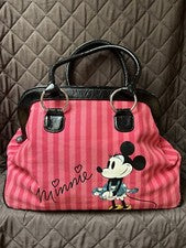 Bolso de Mano Minnie Mouse Marco Fin de Semana Azul Lentejuelas Rosa Rayas Bolso Disney