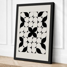 Impresión en lienzo geométrico negro simetría arte de pared decoración del hogar listo para colgar