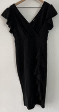 Vestido Allegra K Para Mujer S Sin Mangas Negro Carbón Cuello en V Negocios Informal Nuevo con Etiquetas