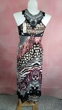 Maxi Vestido Julia Moda Mujer S Pequeño Nuevo con Etiquetas Multicolor 65% Seda Elástico