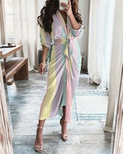 Para mujeres Verano Bohemio Midi Estampado Boho Tribal Hippie Floral Camisa Vestido de Moda