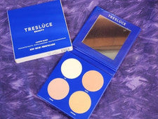 Paleta iluminadora Tresluce Beauty Lucete resplandor 4 tonos de sartén en polvo prensado nueva en caja