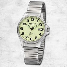Regent Acero Inox Reloj de los Hombres Pulsera Cuarzo Plata Metal URF1348