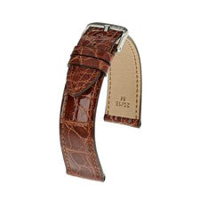 Correa de reloj en caoba, piel de cocodrilo, cocodrilo de RIOS1931 - 18, 19, 20 mm