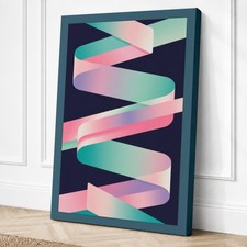 Cinta formas en movimiento lienzo abstracto impresión arte de pared decoración del hogar listo para colgar