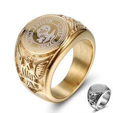 Anillo militar del Cuerpo de Marines de Estados Unidos Ejército de Estados Unidos Hombres Sello Acero inoxidable