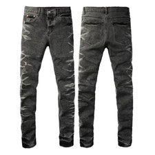 Jeans de moda personalizados de marca negra para hombre talla 28-40