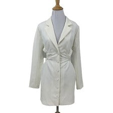 Moda Nova Mini Vestido Para Mujer S Pequeño Blanco Off Blazer Serious Business Cuello en V