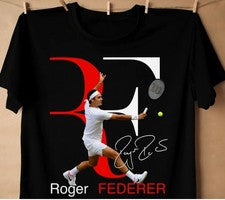 Camiseta Perfect Roger Federer Signature Camiseta Algodón Negra Todas las Tallas S-45Xl