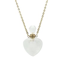 Colgante botella de perfume de cristal en forma de corazón de cuarzo gema transparente natural decoración Reiki
