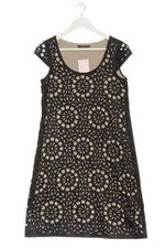 Vestido de verano Esprit manga corta estampado integral línea A negro nude talla 34