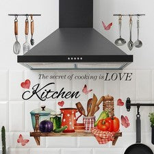 Arte de pared cocina pegatinas de pared decoración del hogar uso versátil PVC material mate