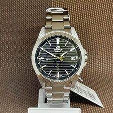 Casio Edifice EFV-140D-1A simple y deportivo negro analógico de acero inoxida...