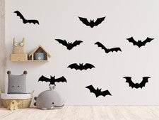 Halloween 9 grandes murciélagos negros pegatinas de pared animales coche calcomanía decoración del hogar arte niños