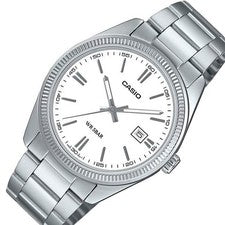 CASIO Estándar MTP-1302D-7A1JF Hombre Reloj Analógico Plata Esfera Blanca...